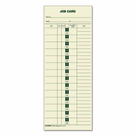 TOPS BUSINESS FORMS TOPS, Job Card For Cincinnati/lathem/simplex, 1 Side, 3 1/2 X 9, 500PK 1258